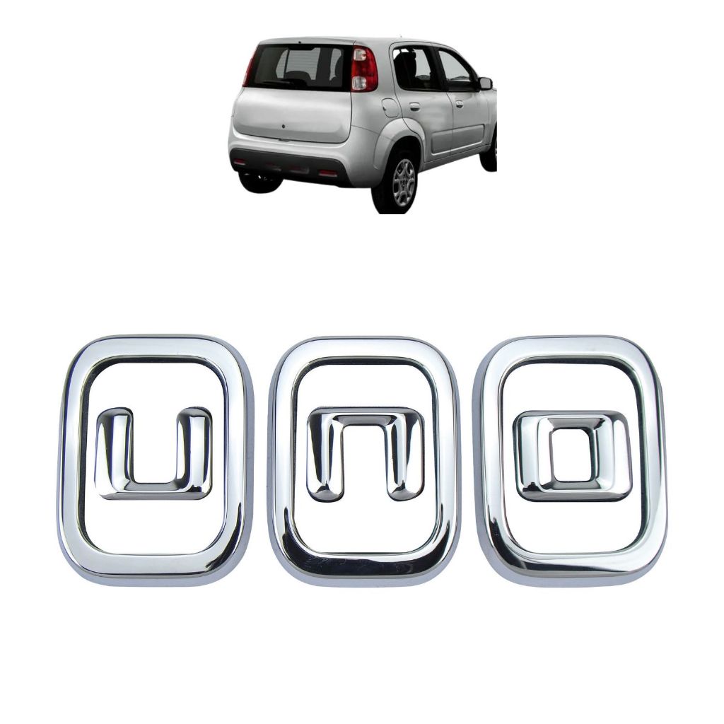 Emblema letreiro UNO – UNO 2011 a 2016 – Cromado em Oferta na Shopee