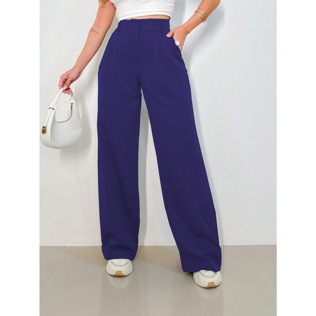 REF: 3271--BX003 Calça Feminina Cintura Alta, Calça Casual Feminina, Calça Perna Larga, Calça Elegante em Oferta na Shopee