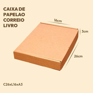 100 Caixa de Papelão 26X16X3 cm Livros Agendas E-Commerce Pac Sedex em Oferta na Shopee