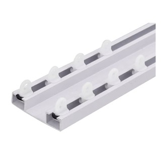 Kit Trilho Suíço Duplo Max Alumínio Guia Cortina Blackout Teto Cortineiro Diversos Tamanhos