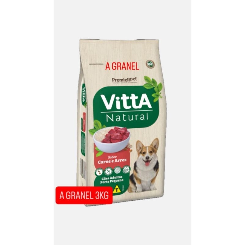 Ração A Granel 3kg PremieR Vitta Natural Cães Adultos Raças Porte Pequeno Carne E Arroz