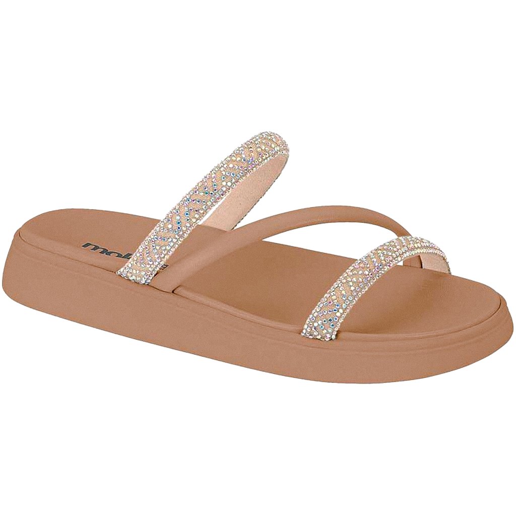 Sandália Feminina Papete Moleca Brilho Pedrinhas Strass Tendência Original Rasteirinha Moda Verão em Oferta na Shopee