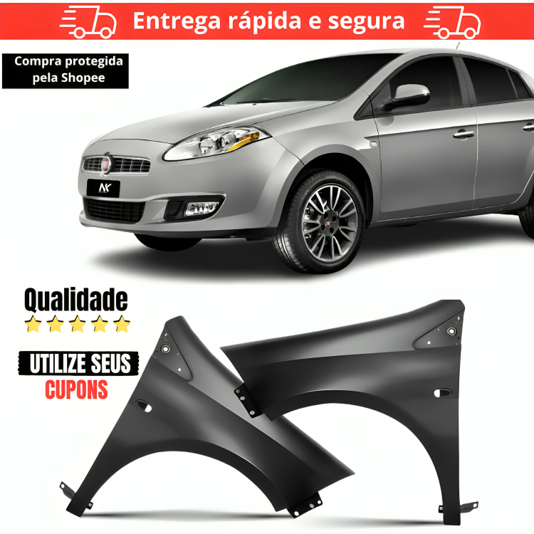 Par/Un Paralama Dianteiro Fiat Bravo 2011 2012 2013 2014 2015 2016 Para Lama Lameiro Novo em Oferta na Shopee
