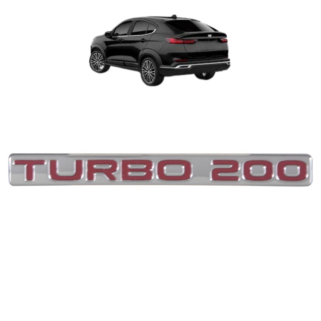 Emblema Letreiro TURBO 200 Fastback 2022 a 2024 Cromado ou Preto