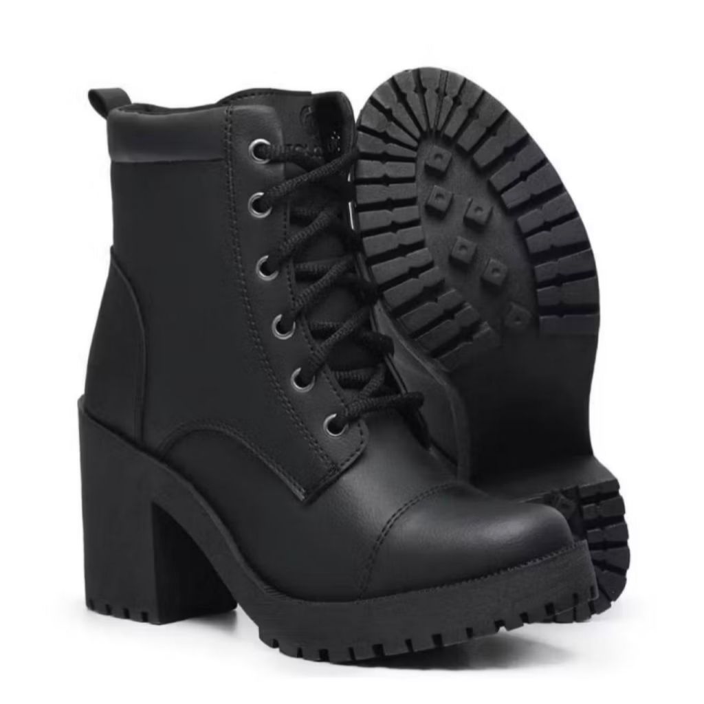 Bota Coturno Feminina Confortável Macia De Salto Alto Blogueira Com Cano Medio Super Macio Leve Outono Inverno Promocao em Oferta na Shopee