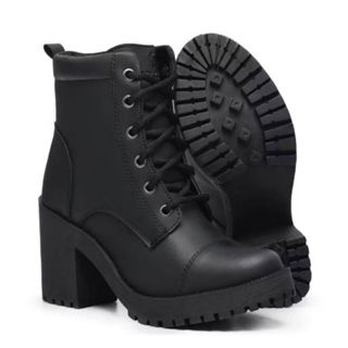 Bota Coturno Feminina Confortável Macia De Salto Alto Blogueira Com Cano Medio Super Macio Leve Outono Inverno Promocao em Oferta na Shopee