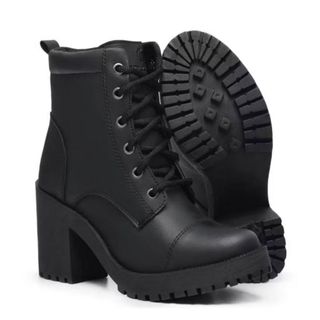 Bota Coturno Feminina Confortável Macia De Salto Alto Blogueira Com Cano Medio Super Macio Leve Outono Inverno Promocao