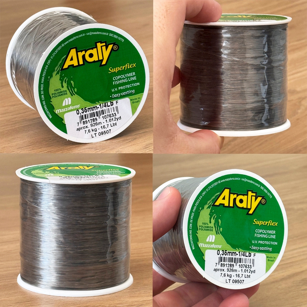 Linha Monofilamento Araty Superflex Mazzaferro 1/4 LB Rolo Muita Linha