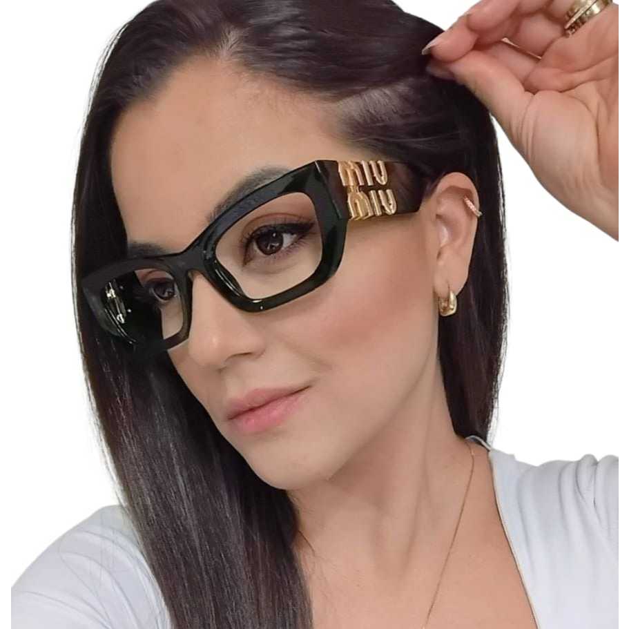 Armação óculos para grau feminina mulheres blogueiras estilo gatinho com acessorios