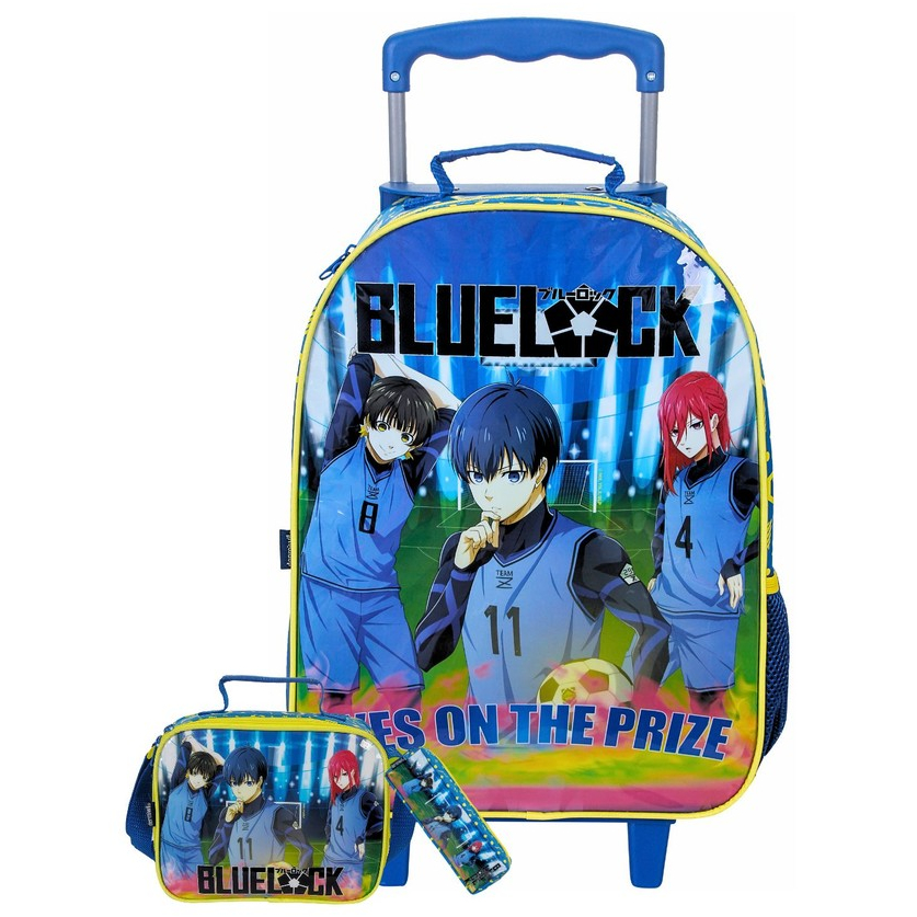 Kit Escolar Blue Lock Mochila + Lancheira + Estojo Oficial