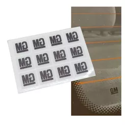 SELOS TRANSPARENTE LOGO GM PRETO / DECALQUE PARA OS VIDROS / KIT C/12 UNDS