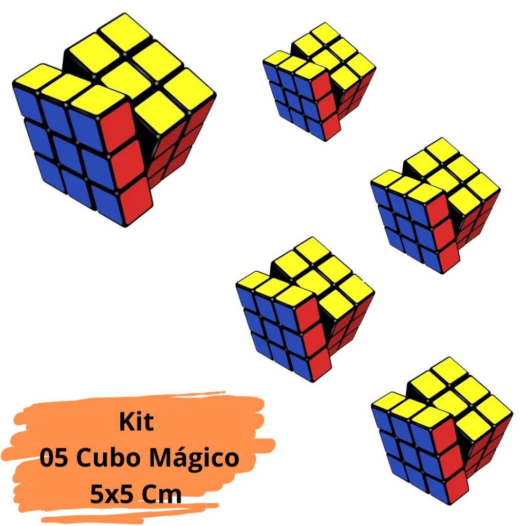 Kit 5un Cubo Mágico simples Cores Tamanho (5x5cm) 3x3 brinquedos em Oferta na Shopee