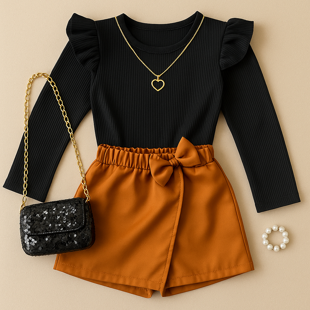 Conjunto Infantil 2 Peças blusa manga longa princesa + short saia Menina blogueirinha. TAMANHO 4,6,8,10,12 em Oferta na Shopee