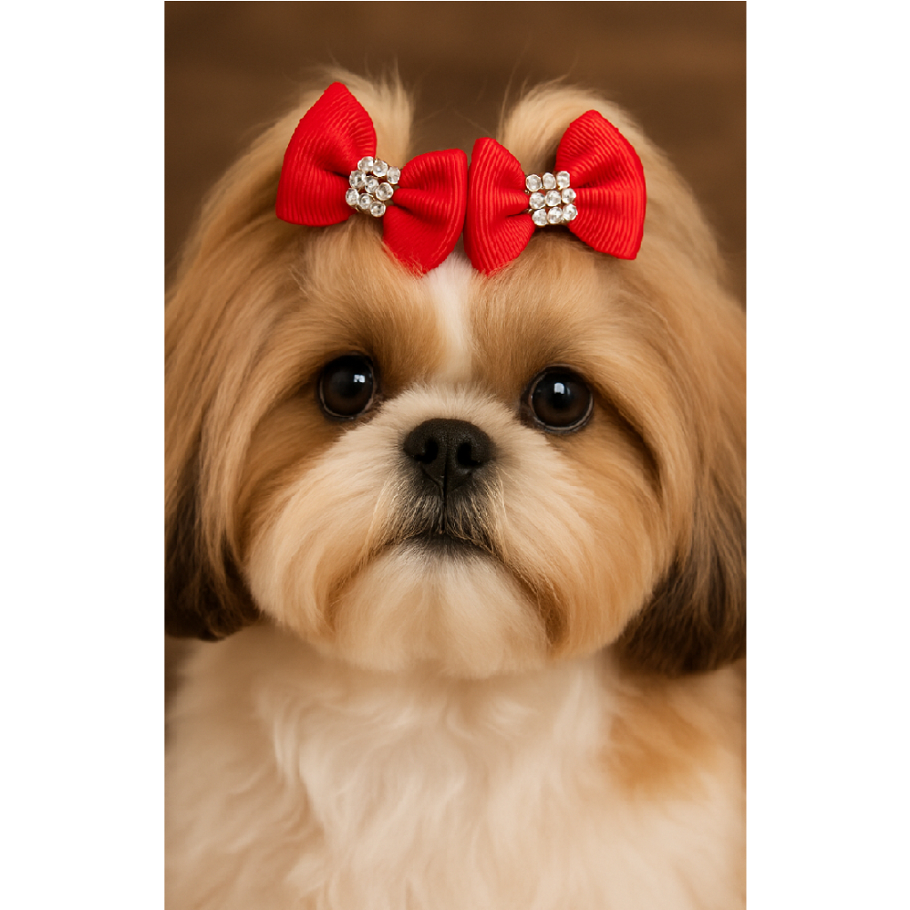 Kit 100 Laços Pet Lacinho Borboleta de Gorgorão Cachorro Fêmea Acessórios Fofos PetShop Banho e Tosa