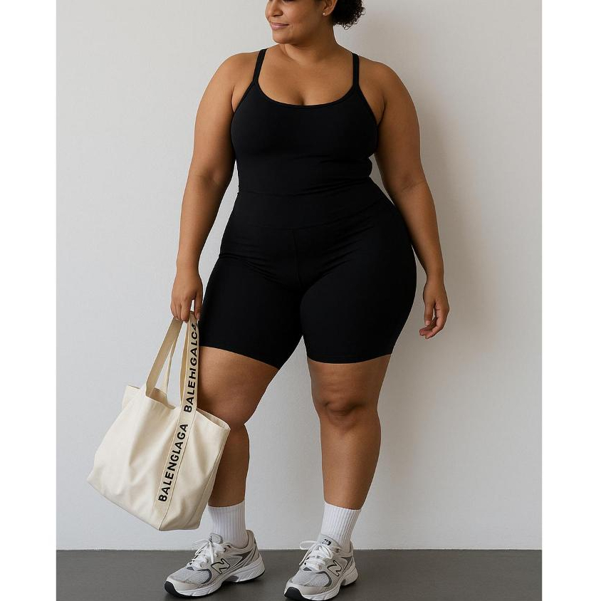 Macacão Plus Size Suplex Feminino Macaquinho Mid Size Casual Confortável em Oferta na Shopee