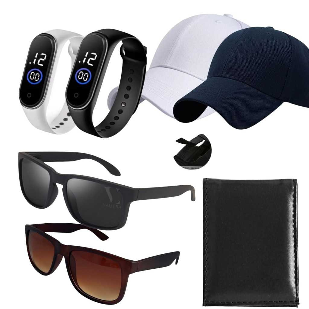 Kit Masculino Relógio M4+ Boné Liso+ óculos Premium + Carteira Couro Masculina Envio Imediato
