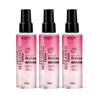 Kit 3 Body Splash Morango Fresh 160ml Porán - Linha Bem Me Quero em Oferta na Shopee