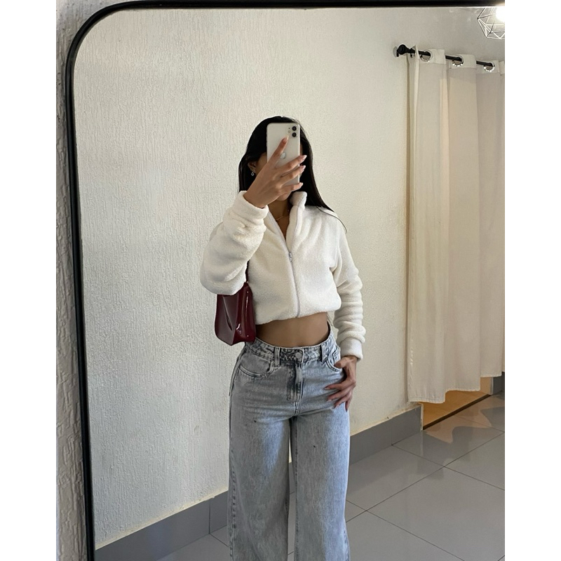Casaco Cropped Frio Inverno Aurora em Oferta na Shopee
