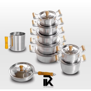 Conjunto 5 Panelas Alumínio Batido + Frigideira + Caldeirãoo + Caneco em Oferta na Shopee