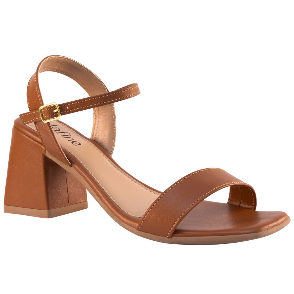 Sandália Salto Quadrado Feminino Clássico Alafine em Oferta na Shopee