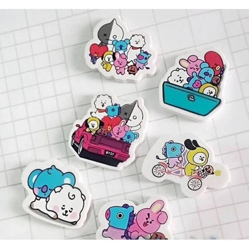 Borracha BT21/RJ/KOYA/SHOOKY/CHIMMY/TATA/MANG/COOKY/BTS/Jimin/Jin/Suga/RM/V/Jungkook/JHope/ em Oferta na Shopee