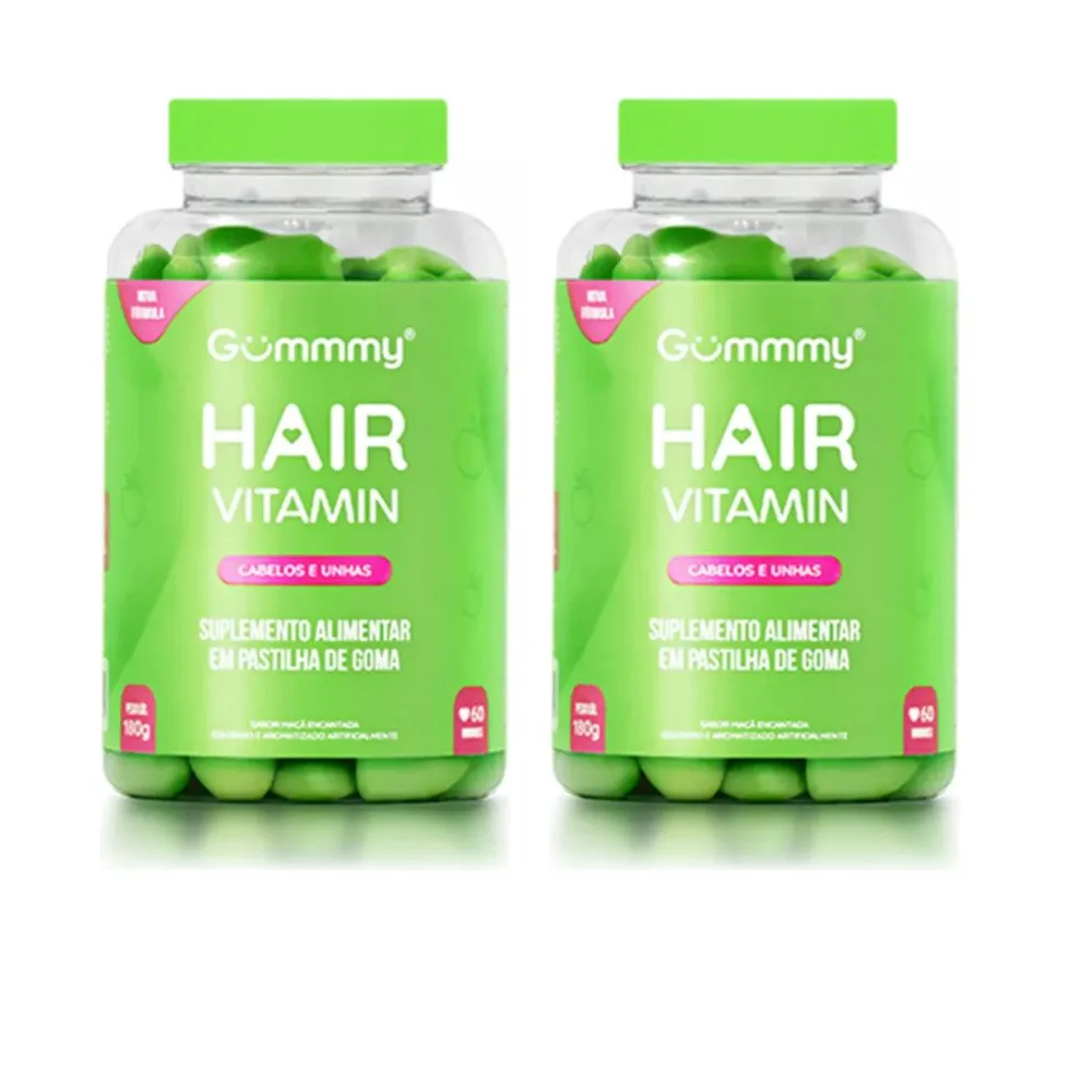 Kit c/ 2 Potes Gummy Hair Vitamin Maça Verde