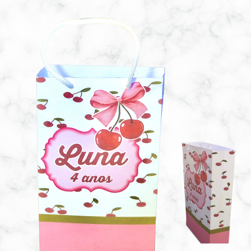 SACOLINHAS PERSONALIZADAS CEREJINHA  *PEGUE E MONTE* PARA LEMBRANCINHA SURPRESA