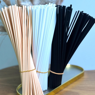 Kit 100 Varetas Fibra de Algodão para Difusor Aromatizador Ambiente Preto Branco Rose 25cm 4mm em Oferta na Shopee