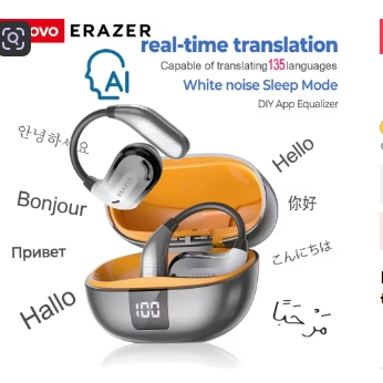 Fone ouvido tradutor Erazer xt66pro fones de ouvido bluetooth app AI tradutor fones sem fio