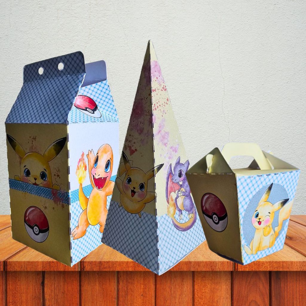 Kit 15 Caixinhas Personalizadas Pokémon Pikachu Lembrancinhas Personalizadas