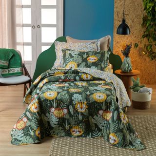 Kit Colcha Cobre Leito Infantil 2 Peças Solteiro Estampado c/ Porta Travesseiro Menino Menina Appel em Oferta na Shopee
