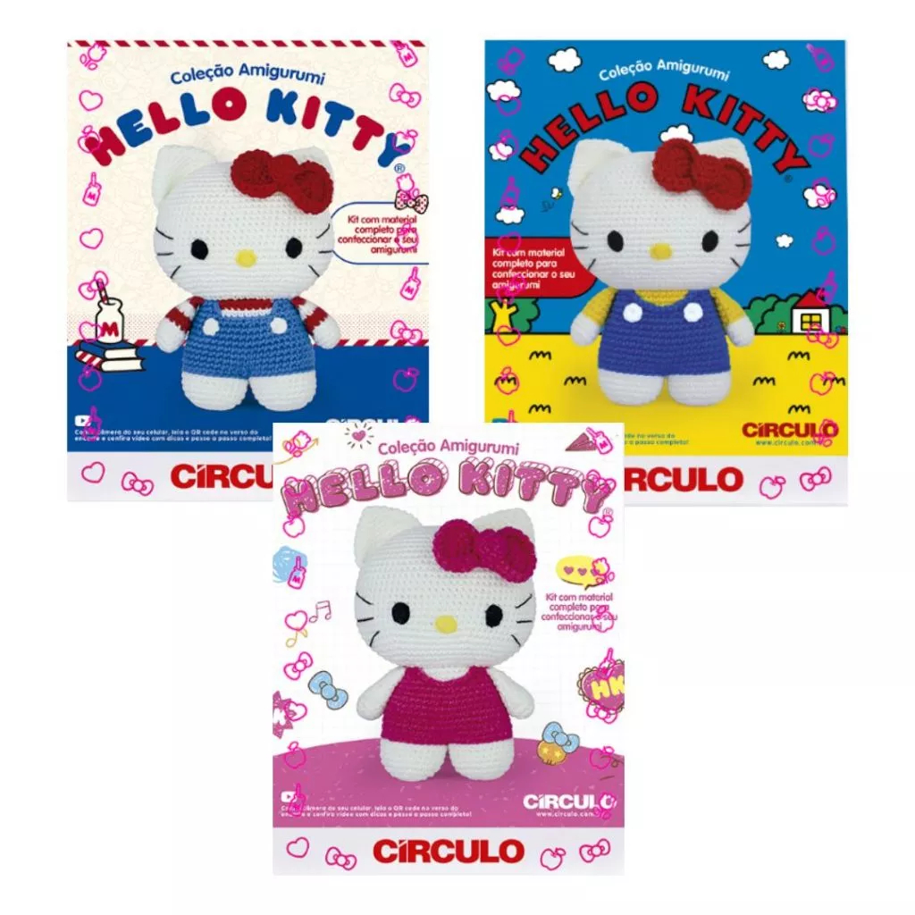 Kit Amigurumi Coleção Hello Kitty Círculo