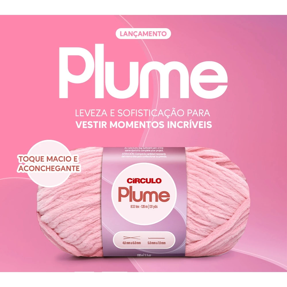 Fio Lã Plume da Círculo - 100G - 120M