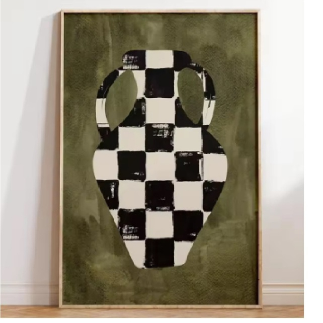 Quadro decorativo Retrô pinturas bonitas e vintages abstrata moderno geométrico japão nórdico arte (1 peça)
