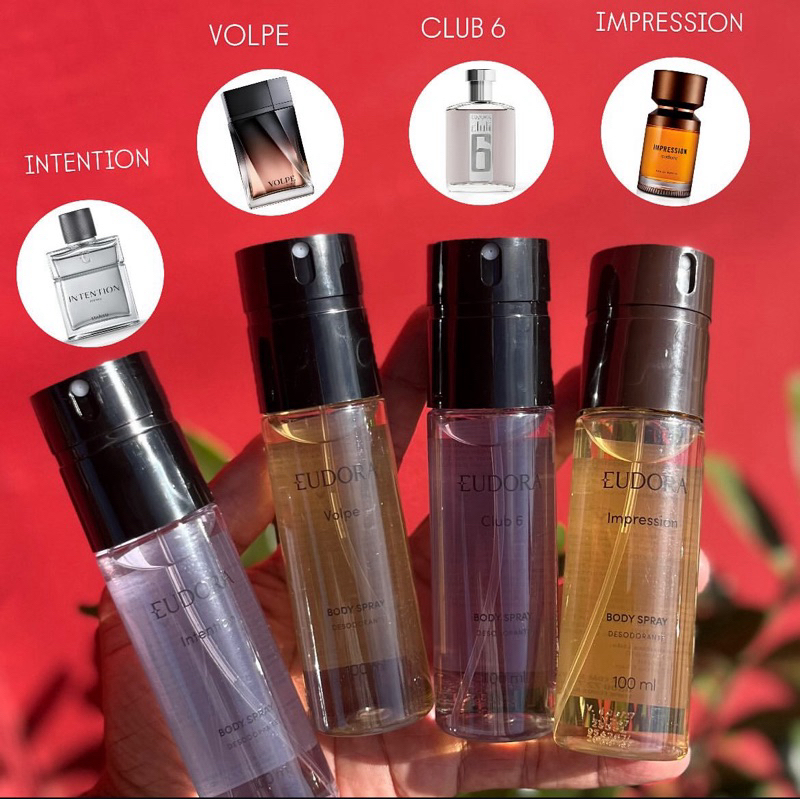 Body Spray Masculino Eudora 100ml: Volpe, intention, impression ou club 6