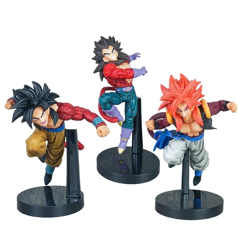 Boneco Colecionavel Action Figure Dragon Ball Goku Vegeta Gogeta SSJ4 Anime Manga 18