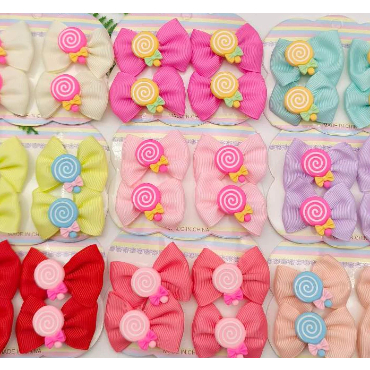 Kit 12/24/48 Laços Infantil pequenos de bico de pato com desenhos de silicone/4cm