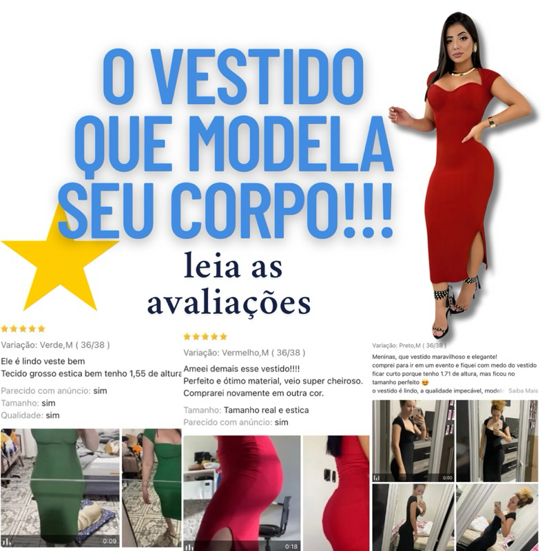 Vestido Midi Casamento Madrinha Convidada Civil Elegante Com Bojo Fim de ano Réveillon Festa Canelado Tubinho