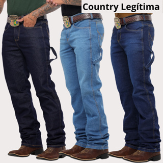 Calça Country Muladeiro Carpinteira  Masculina Rodeio Azul Claro Média Legitima Modelagem Tradiçional em Oferta na Shopee