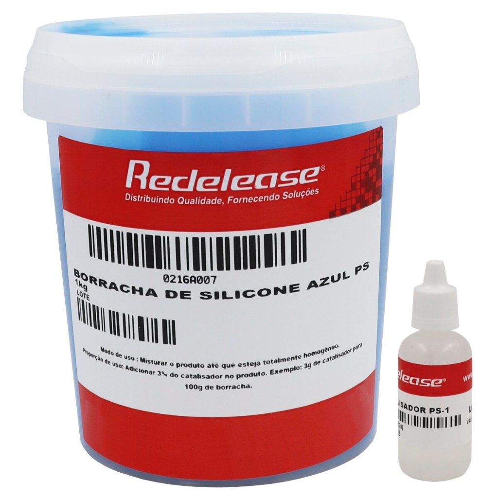 Borracha de Silicone Azul 1Kg - Redelease - Pra produção de Moldes gerais em Oferta na Shopee