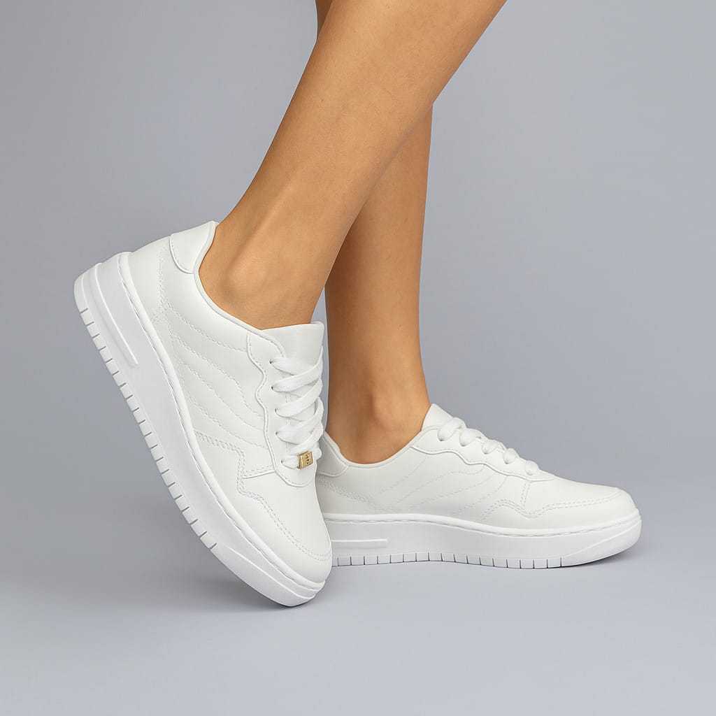 Tênis Vizzano Casual Branco Napa Feminino Plataforma Liso 1389.101 Original em Oferta na Shopee