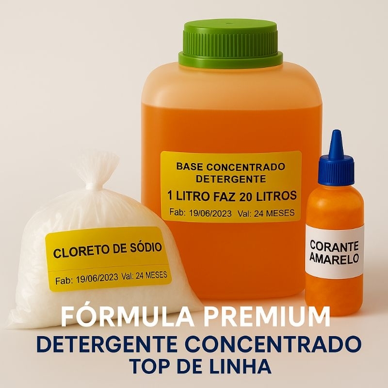 DETERGENTE CONCENTRADO 1L FAZ 20LTS NOVIDADE ( cloreto + corante + conservante )