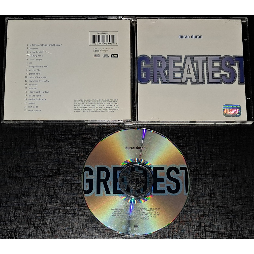 Duran Duran CD Greatest 1998 Best of Coletânea Anos 80 e 90 Save a Prayer Ordinary World Notorious Come Undone Rio