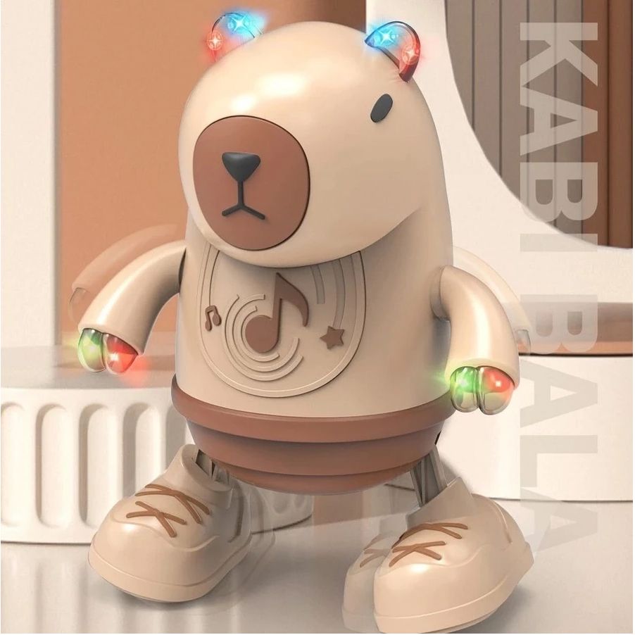 Brinquedo Infantil Capivara Dança Toy Com Imitação De Voz, Luzes Led E Música para bebes, Fanwix