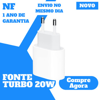 Fonte Turbo 20W Carregador Original Apple 1 Ano De Garantia