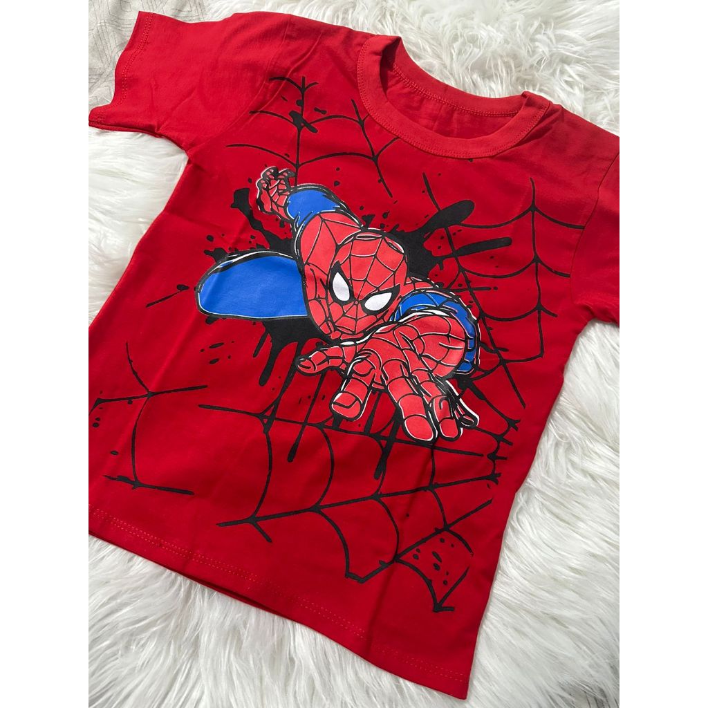 Camiseta Infantil Homem Aranha 100% Algodão Juvenil Unisex Criança Com manga Lisa