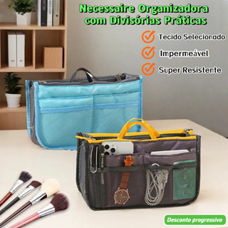 Organizador De Viagem Dupla Camada Com Divisórias E Zíper em Oferta na Shopee