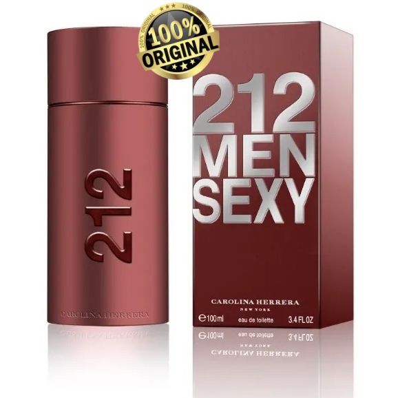 Perfume C​a​r​o​l​i​n​a​ ​H​e​r​r​e​r​a​ ​2​1​2 Original  Sexy Men EDT 100ml - Masculino