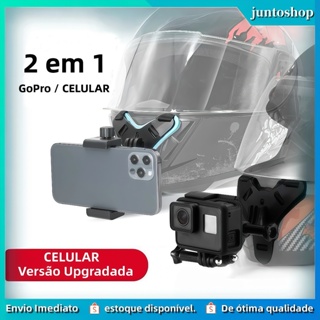 6 kits Suporte De Capacete Para Câmera De Ação E Celular Queixo Gopro Sjcam Ideal para Motociclismo e Aventur em Oferta na Shopee