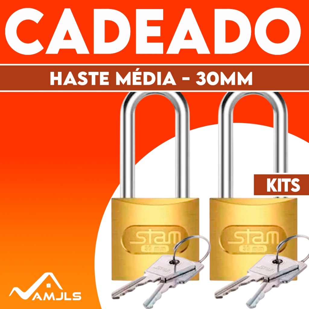 Cadeados De Segurança Com Haste Média 32mm Chave Tetra